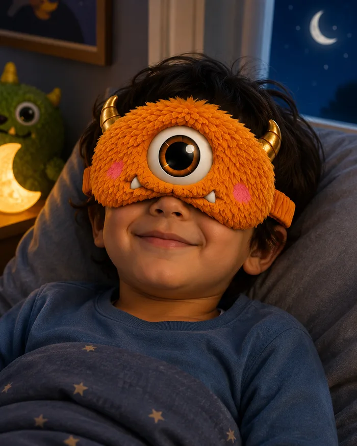 Glomee sleep mask worn at bedtime